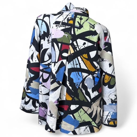 Simply Art by Dolcezza Single-Breasted Multicolor A-Line Women's L Jacket - Picture 2 of 10